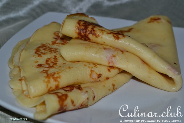 Блины сырные с беконом