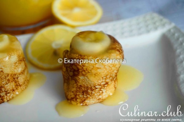 Тонкие блинчики с апельсиново-лимонным соусом