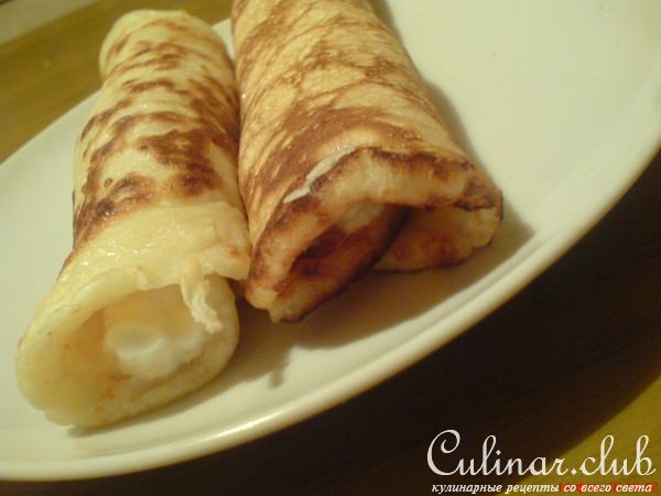 Сырные блины с ананасом