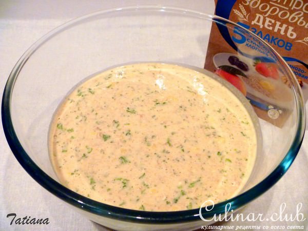 Оладьи многозерновые с сыром и зеленью