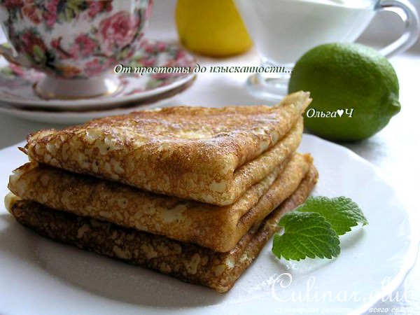 Блины на манке и кефире с лаймом