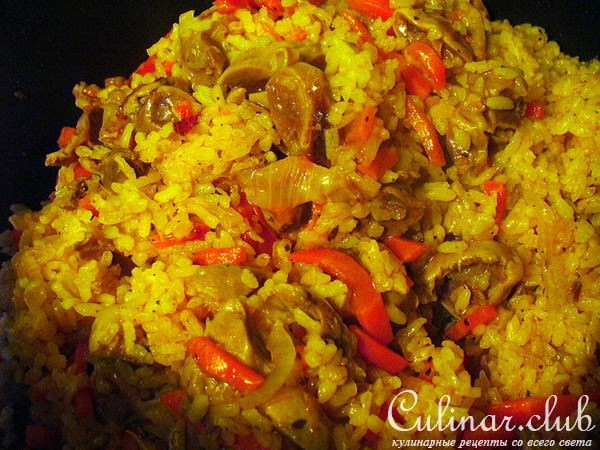 Куриные желудки с рисом 