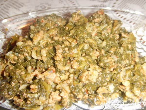 Шпинат с фаршем (турецкий вариант)