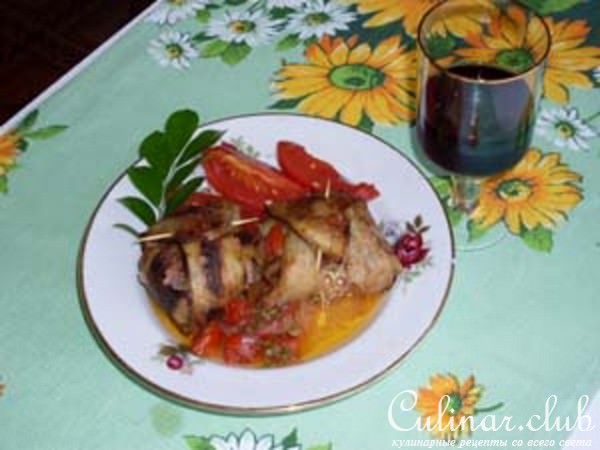 Пакетики из баклажанов