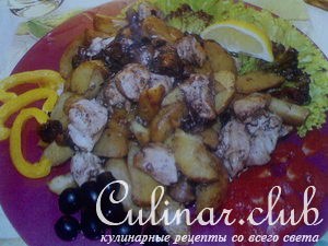 Куриная грудка с картофелем и грибами