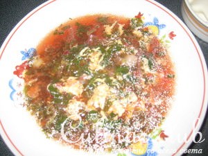 Зеленый борщ со свеклой
