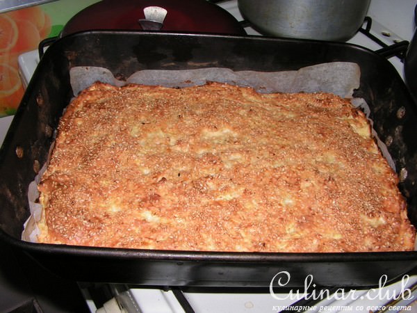 Ленивый пирог с кабачками и курицей