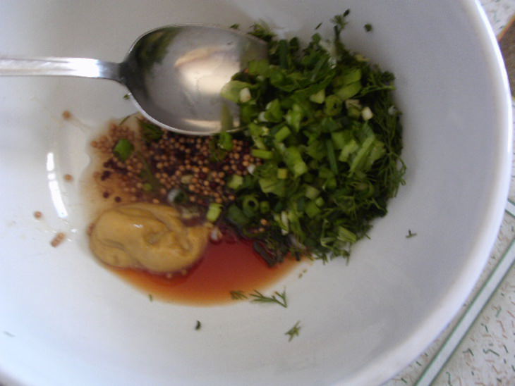 Ножки свиные в сухарях с тушеной капустой и картофельным салатом. Для моих подруг из Германии.
