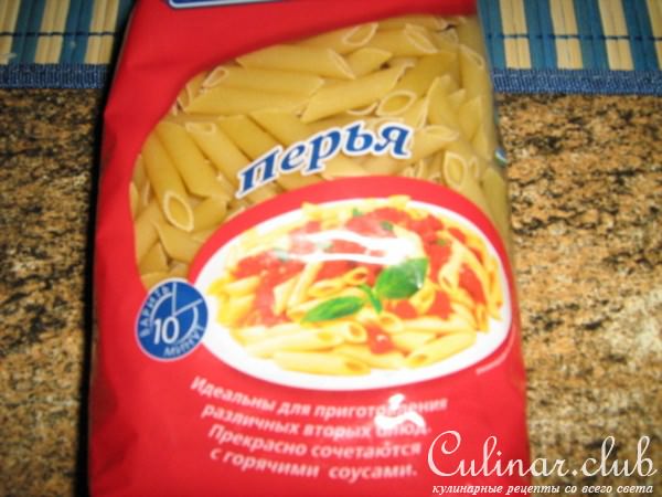 Макароны с окороком и сыром