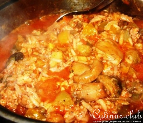 Овощное рагу с рубленным мясом