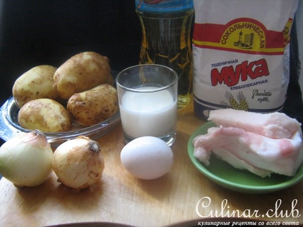 Кручёные паровые галушки с картофелем и шкварками.