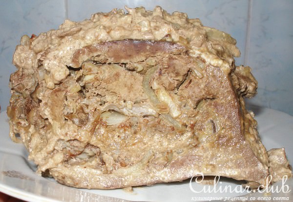 Печёночка фаршированная грибочками и гречкой