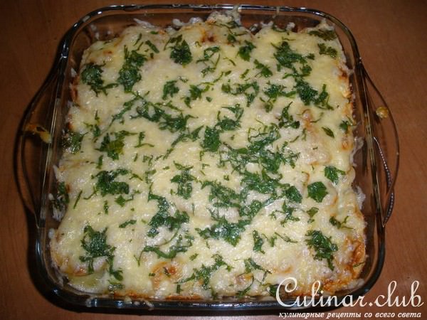 Картофель, запеченый с грибами