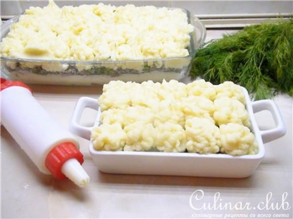 Картофельная запеканка с мясным фаршем.
