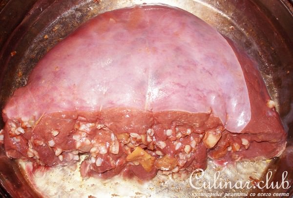 Печёночка фаршированная грибочками и гречкой