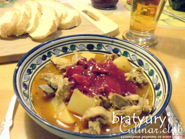 Жаркое из баранины с красным перцем