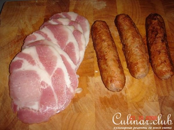 Макароны феттучини (fettuccine) с беконом и грибами