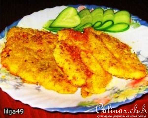 Шницели из индейки в кокосовой панировке