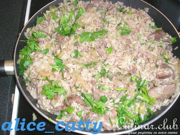 РИЗОТТО С СЕЛЬДЕРЕЕМ И КУРИНОЙ ПЕЧЕНЬЮ"