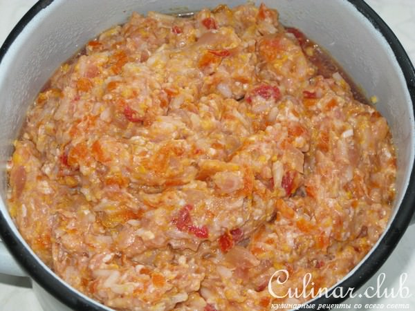 Запеканка рисово-мясная с грибами и овощами
