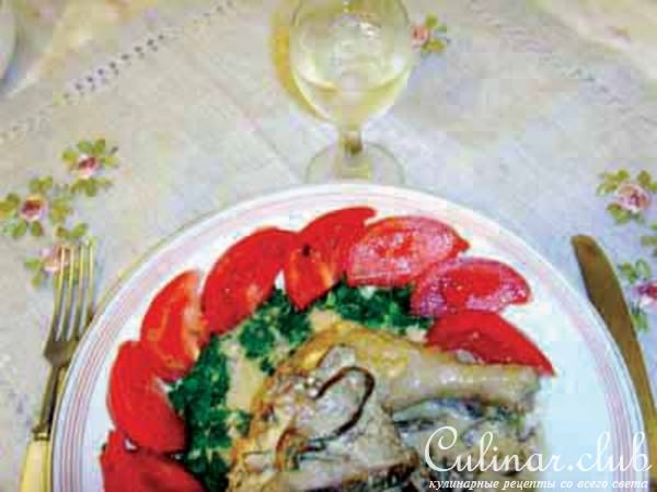 куриные ножки с белыми грибами