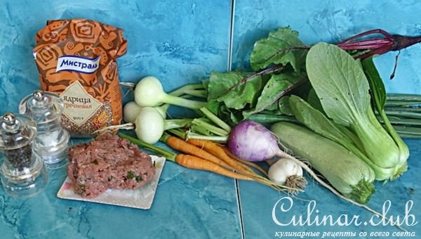 Летний овощной суп с гречкой.