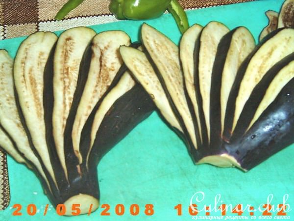 БАКЛАЖАНОВЫЙ ВЕЕР ( Ну очень вкусно, и очень красиво).