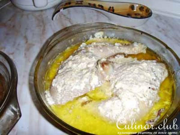куриные ножки с белыми грибами