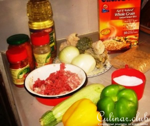 Овощное рагу с рубленным мясом