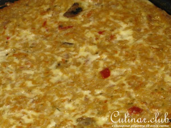 Запеканка рисово-мясная с грибами и овощами