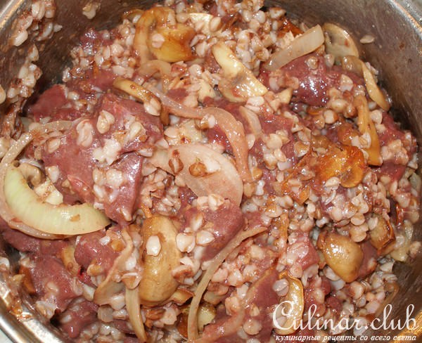 Печёночка фаршированная грибочками и гречкой