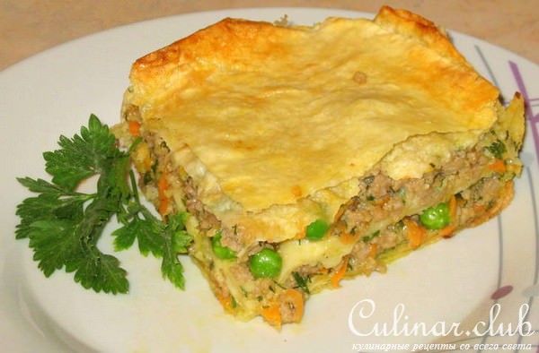 Мясной пирог из лаваша