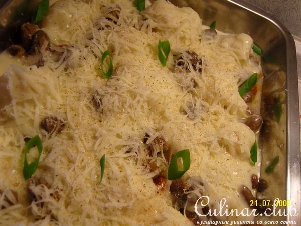 Запеченые куриные сердечки с цветной капустой