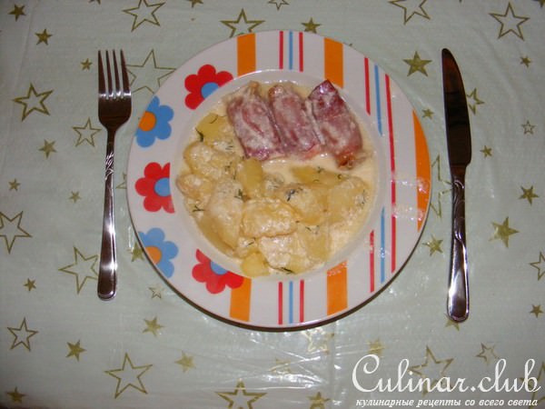Копчёные мясные рулетики с картошкой