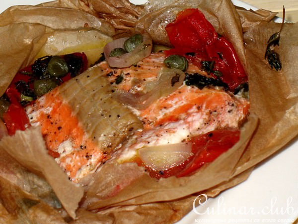 Филе сёмги en papillote (в пергаменте) 
