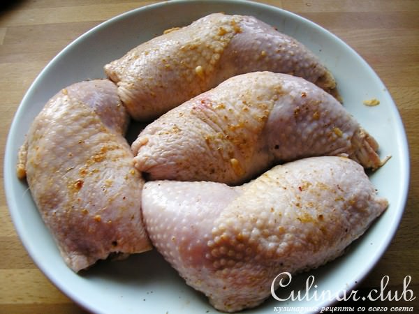 Куриный окорочек с сюрпризом