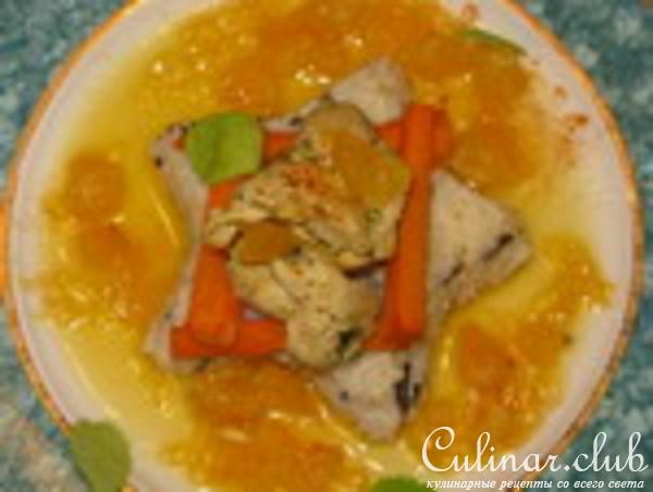 Пьяный кролик с мандариновым соусом