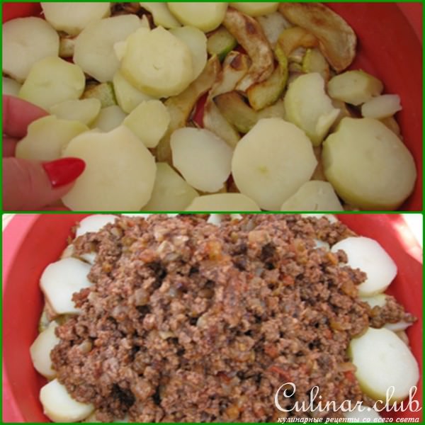 Мусака с кабачками.