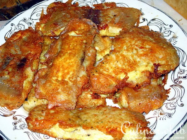 Филе морского языка в шубке.