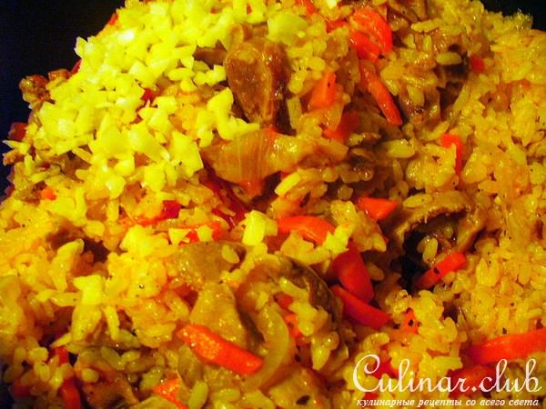 Куриные желудки с рисом 