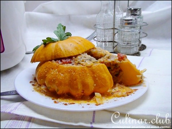 Патиссон, фаршированный рисом и овощами. Тест-драйв.