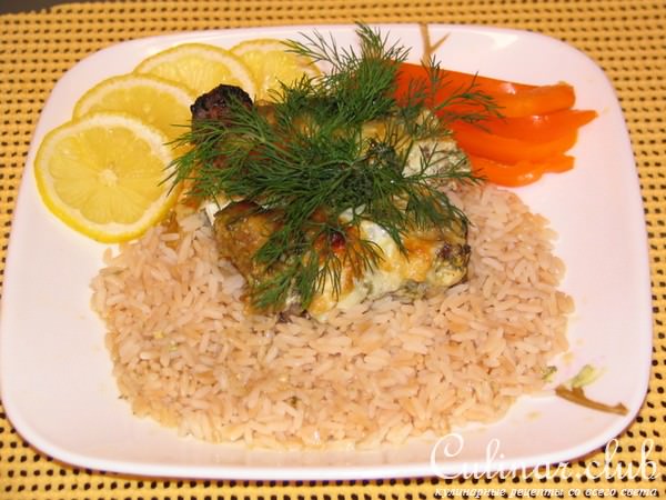Курочка в укропном соусе.