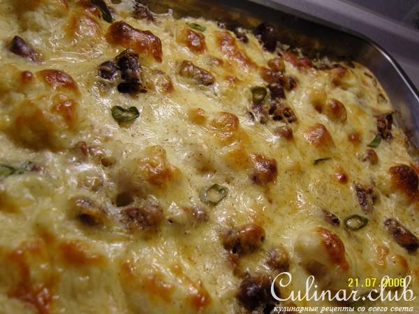 Запеченые куриные сердечки с цветной капустой
