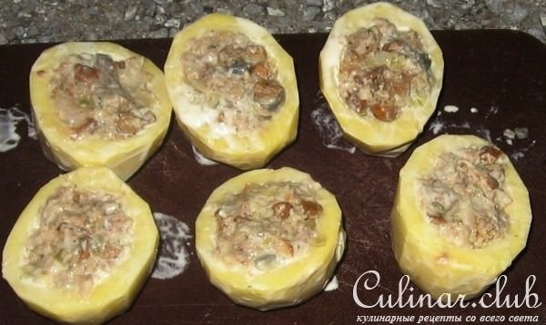 Фаршированный печеный картофель.(вариант)