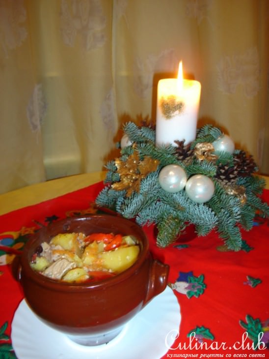 куриные голени с картошкой в горшочке