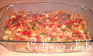 Рыба с овощами и мёдом
