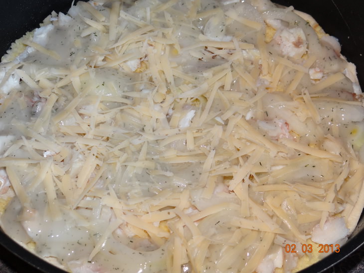 Слоёный пирог с окунем, пшеном и итальянскими лепёшками