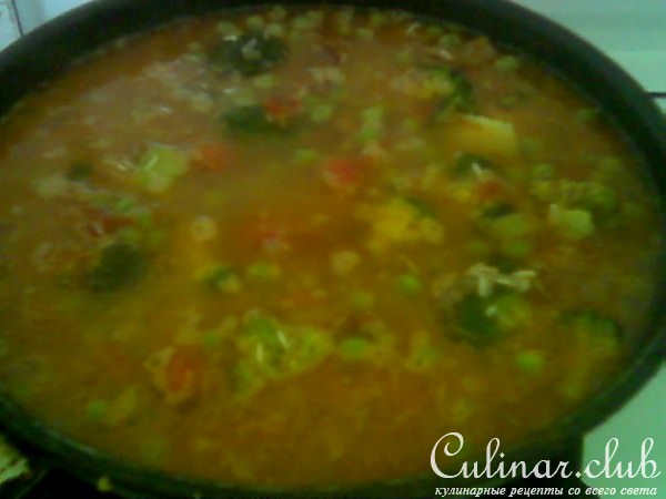 Пилафи(плов) с креветками.