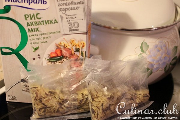 Рис "Акватика MIX" со свининой и соусом из клюквы за 30 минут.