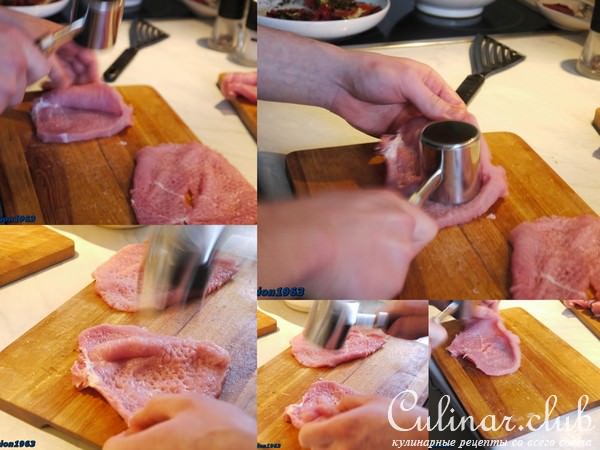 Fuldaer Sack (Свинной шницель фаршированный фетой)
